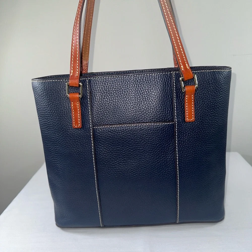 Dooney & Bourke Lexington Small Tote Midnight Blue Navy Pebble Leather Shopper